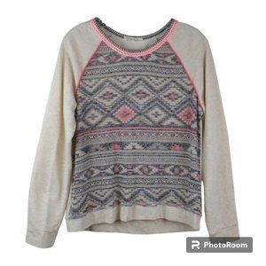 Rewind Aztec Design Long Sleeve T-shirt XL